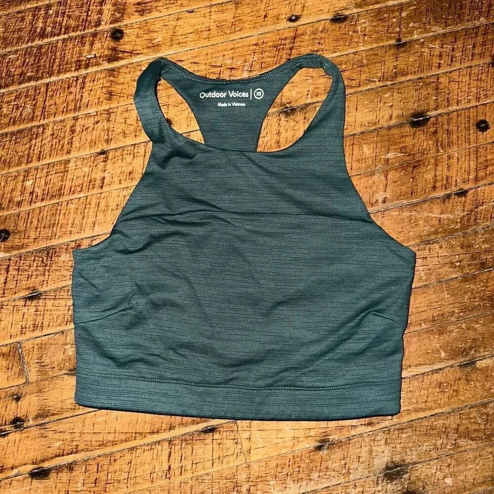 Outdoor Voices green high neck racerback XS sports bra